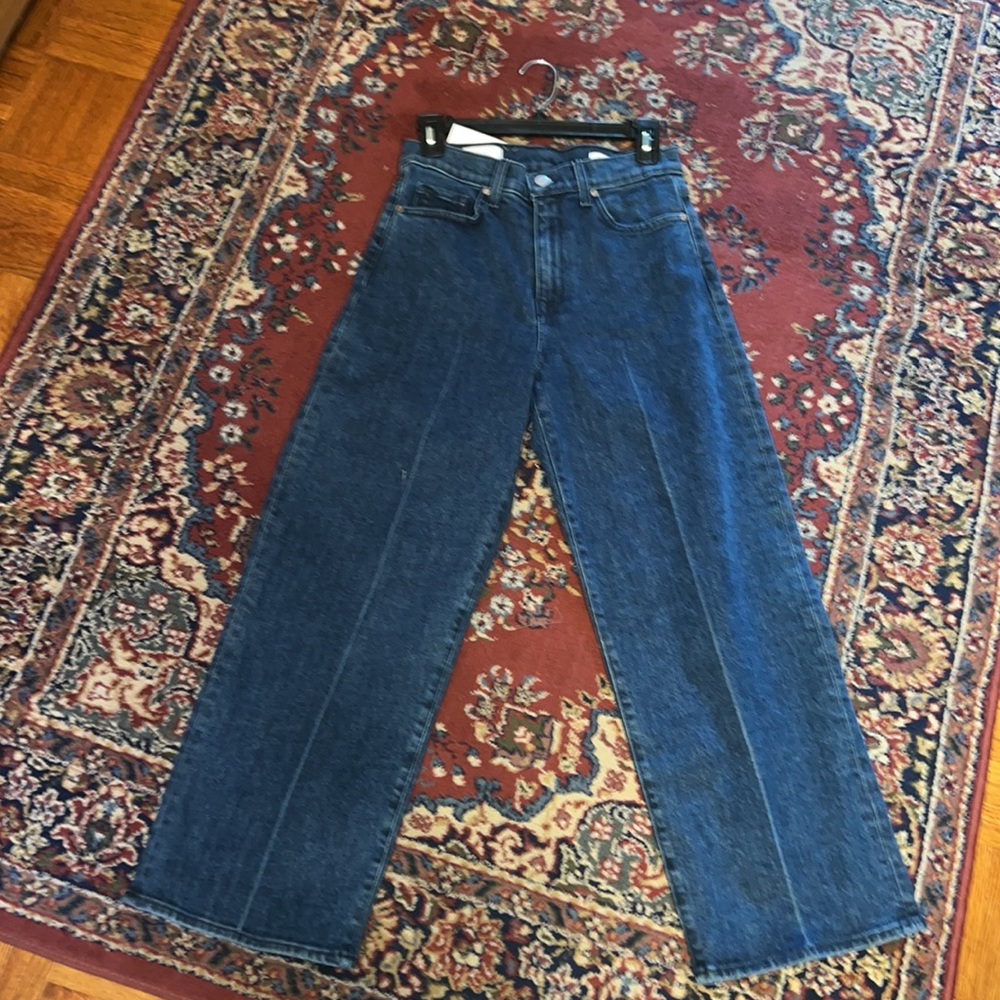 BLDWN wide legged cropped jeans in aura - Picture 3 of 7